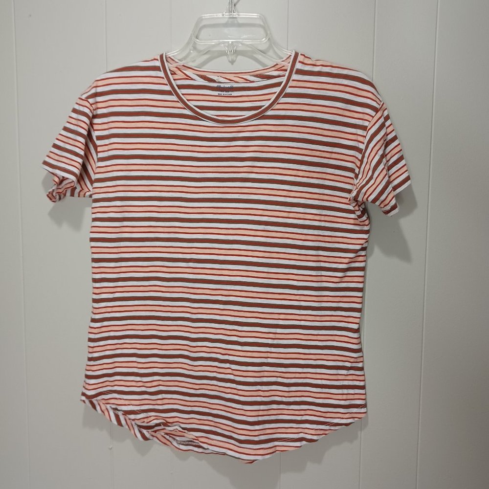 MADEWELL Stripe Basic Short Sleeve Tee Shirt Size XS